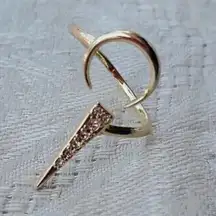 Luv Aj Gold Tone Swarovski Open Crescent Ring