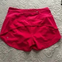 Lululemon  speed up high rise 4" glazed pink shorts size 6