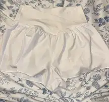 White flowy aerie crossover shorts