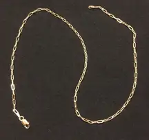 Gold Chain Paper Clip 16in 3mm .925 Italy 