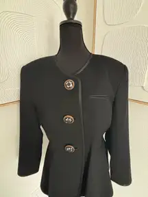 Custom Vintage black blazer with buttons and satin 