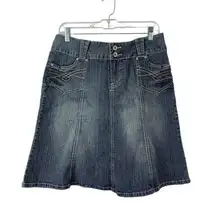 Rewind Women's Flare Denim Jean Skirt