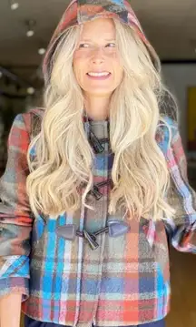 NWOT Veronica Beard Ianna Wool Duffle Coat Multicolor Jacket Size 6