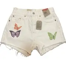 NWT Levi's 501 Light Stonewash Butterfly Shorts Size 24