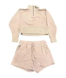Blush Cropped Pullover and Shorts Set