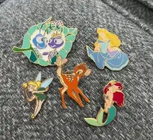 Walt Disney World Collectors Enamel Pins Tinkerbell Ariel Bugs Life Aurora Bambi