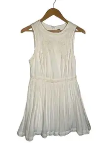 Free People  Womens 4 Birds Of A Feather Embroidered Sleeveless Dress Ivory