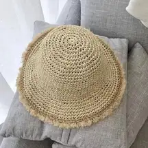 Simple Raffia Tassels Girl Sun Hats Wide Brim