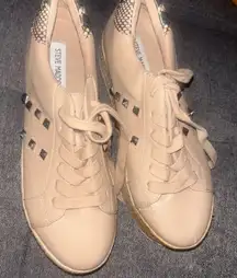 Steve Madden Women's Beige Sneakers with Stud Accents