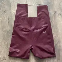 TLF apparel dark maroon leggings shimmer sparkle