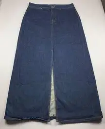 Gap  Dark Denim Classic Split Front Maxi Skirt 12