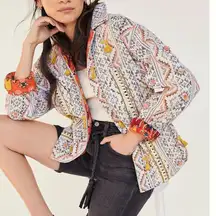 ANTHROPOLOGIE Verb Kellianne Bohemian Rug Tasseled Shirt Jacket Size L NEW