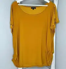 AUW Slit Sleeve Blouse * Gold / Orange * 3X