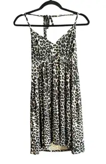 Y2K express Leopard Print Spaghetti Strap mini dress size M
