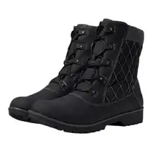 NEW! JBU Boots Women's Black Quilted Lace-Up Boots size 7.5 W