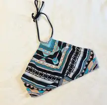 Tribal Print Halter Strappy Swim Top - Small