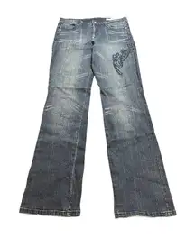 Vintage Akdmks Jeans Women's‎ 31 Embroidered Pocket Denim Bootcut Flare Y2K