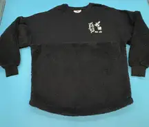 Disney Store Steamboat Willie Black Sherpa Fluffy Spirit Jersey Adults NEW