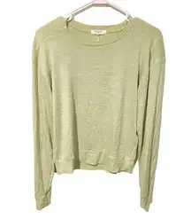 RAG & BONE Size Small Rib Green CrewNeck Pullover Stretch Light Jumper Sweater