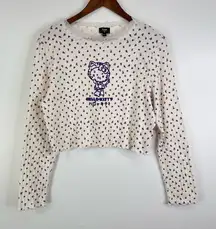 Sanrio Hello Kitty x New Girl Order Pointelle Long Sleeve Crop Top White Size 16