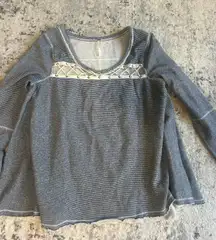 Terry Cloth Style Striped Rope Tie Top Woman's Size M