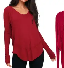 Free People We the Free Catalina Thermal Pink Oversized Waffleknit Small