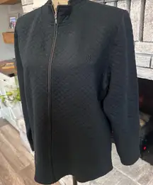 Ralph Lauren Quilted Full Zip Jacket Black Size XL Cotton Blend