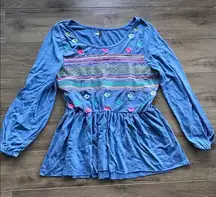 5/$15 Poof floral Aztec top blouse‎
