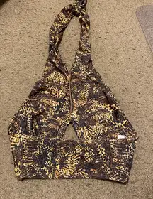 Womens Out From Under Cheetah Print‎ Brown Gold Bikini Swim Top Size Small