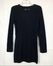 Ultra Flirt  Chunky Knit Pullover Black Sweater Dress Juniors Size Large