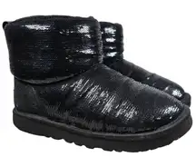 UGG Women's Black Sequin Mini Mirror Ball Bootie Boots Size 6