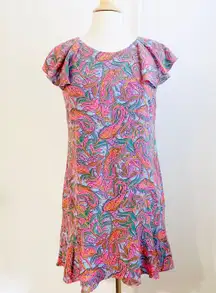 J.Crew  Womens Silk Multicolor Dress Paisley Casual Shift Small 6 Office/Work