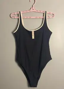 Aerie  | Wide Rib Henley Cheeky One Piece Swimsuit