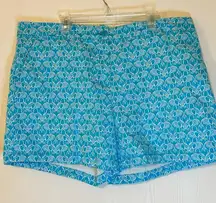 Crown & Ivy Blue and White Shorts With Elephant Print