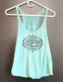 Spiritual Rez Tank Top Blue/Green Women Small Summer Hippy Top Sleevess