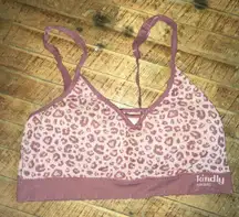 Kindley Yours L mauve cheetah spots sports bra