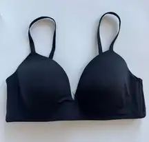 Madewell Bra Size 36B Black T-Shirt MW315N soft Stretchy Bralette Wire Free