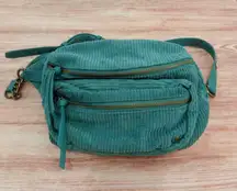 Wild Fable Fanny Pack/ Crossbody Green Corduroy Material & Two Zippered Pockets