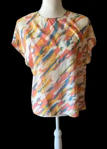 NEW Gilli Multicolor Abstract Print Short Sleeve‎ Blouse