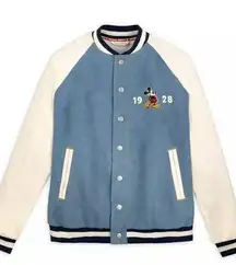 Disney  Mickey Mouse 1928 League Denim Varsity Jacket Adult XS