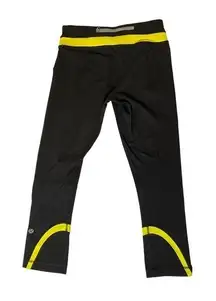 Lululemon Run Inspire crop‎ ll black split pea crop legging 4