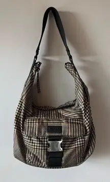 Lauren Ralph Lauren Vintage Classic Houndstooth Nylon Buckle‎ Shoulder Bag