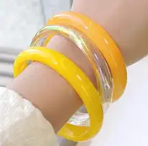 3pcs Resin Acrylic Round Bangle Set