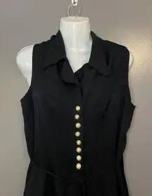 Vintage Breakin Loose Dress Womens 9/10 Black Sleeveless Button Front Vest 90s