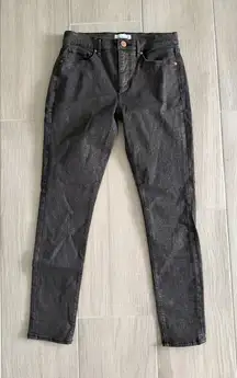 ANN TAYLOR LOFT Black Metallic Gold Shimmer Skinny Jeans Size 27 / US 4