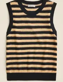 J. Crew Pointelle Knit Textured Tank Top Vest Lightweight Preppy Size Small