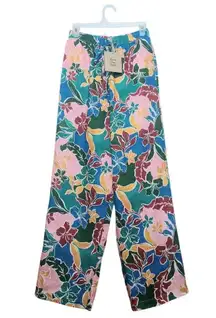 Stone Fox Swim Gita Linen Pant Wide Leg Fiesta Floral Size XS/S NEW NWT