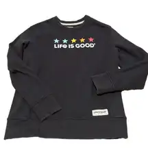 Life is Good black crew neck sweatshirt sz M