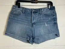 Vervet Woman's Denim Lightly Distressed Summer Casual Chic Jean Shorts Size 29