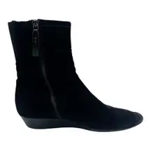 Prada Suede Chelsea Boots Zipper Leather Size 40 Black